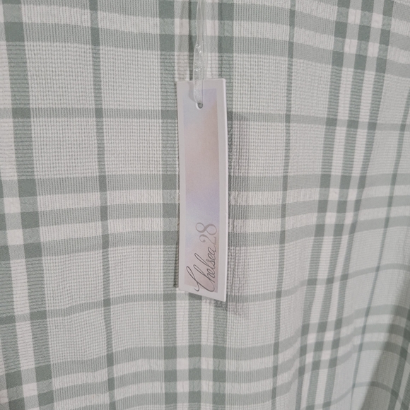 Chelsea28 Gray Plaid Faux Wrap Dress 3/4 sleeve Women's NWT - Picture 11 of 13